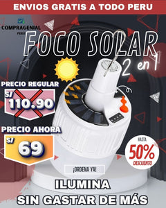 FOCO SOLAR RECARGABLE® 2 EN 1 ⭐⭐⭐⭐⭐